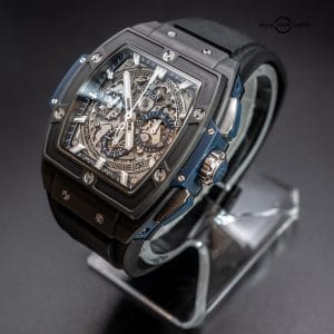 Hublot Spirit of Big Bang “Black & Blue” Chronograph, Ceramic Skeleton Dial (42mm, 641.CI.7170.LR)