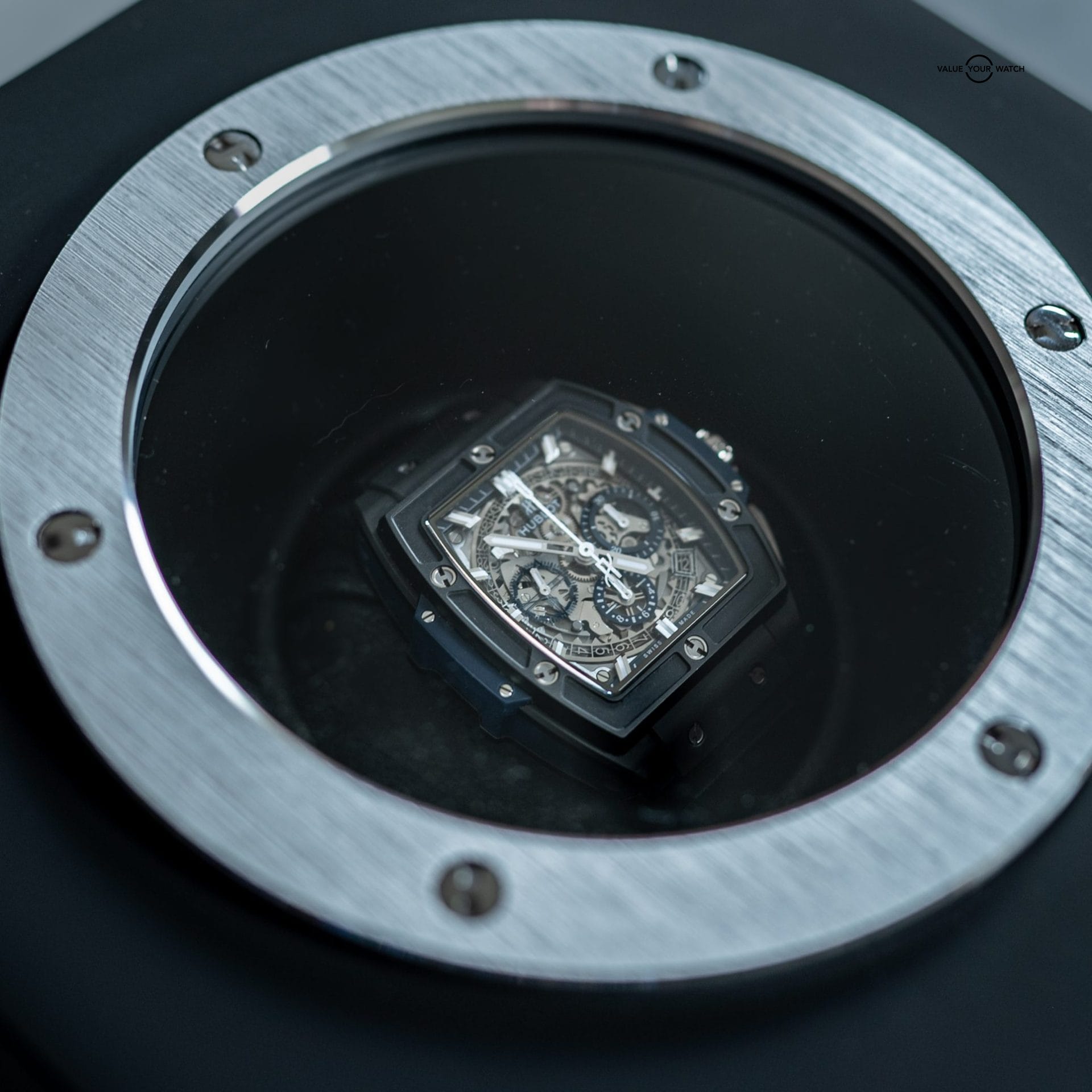 Hublot Spirit of Big Bang “Black & Blue” Chronograph, Ceramic Skeleton Dial (42mm, 641.CI.7170.LR) - Image 5