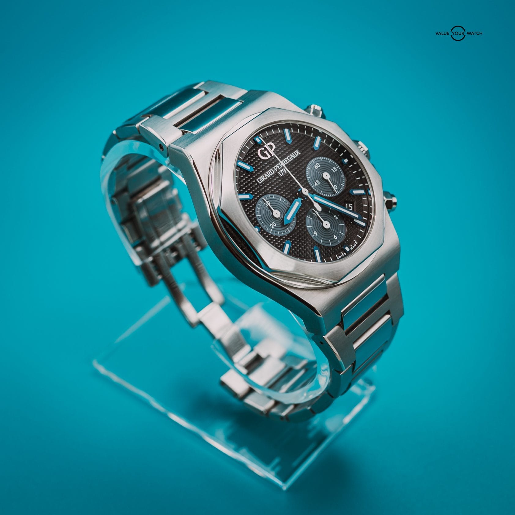 Girard Perregaux Laureato Chronograph, 42mm Blue Dial (81020-11-631-11A) - FULL SET