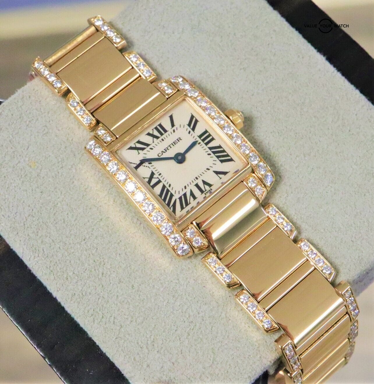 Cartier Tank Française W50002N2 Small 18K Yellow Gold Ladies Watch! - Image 7