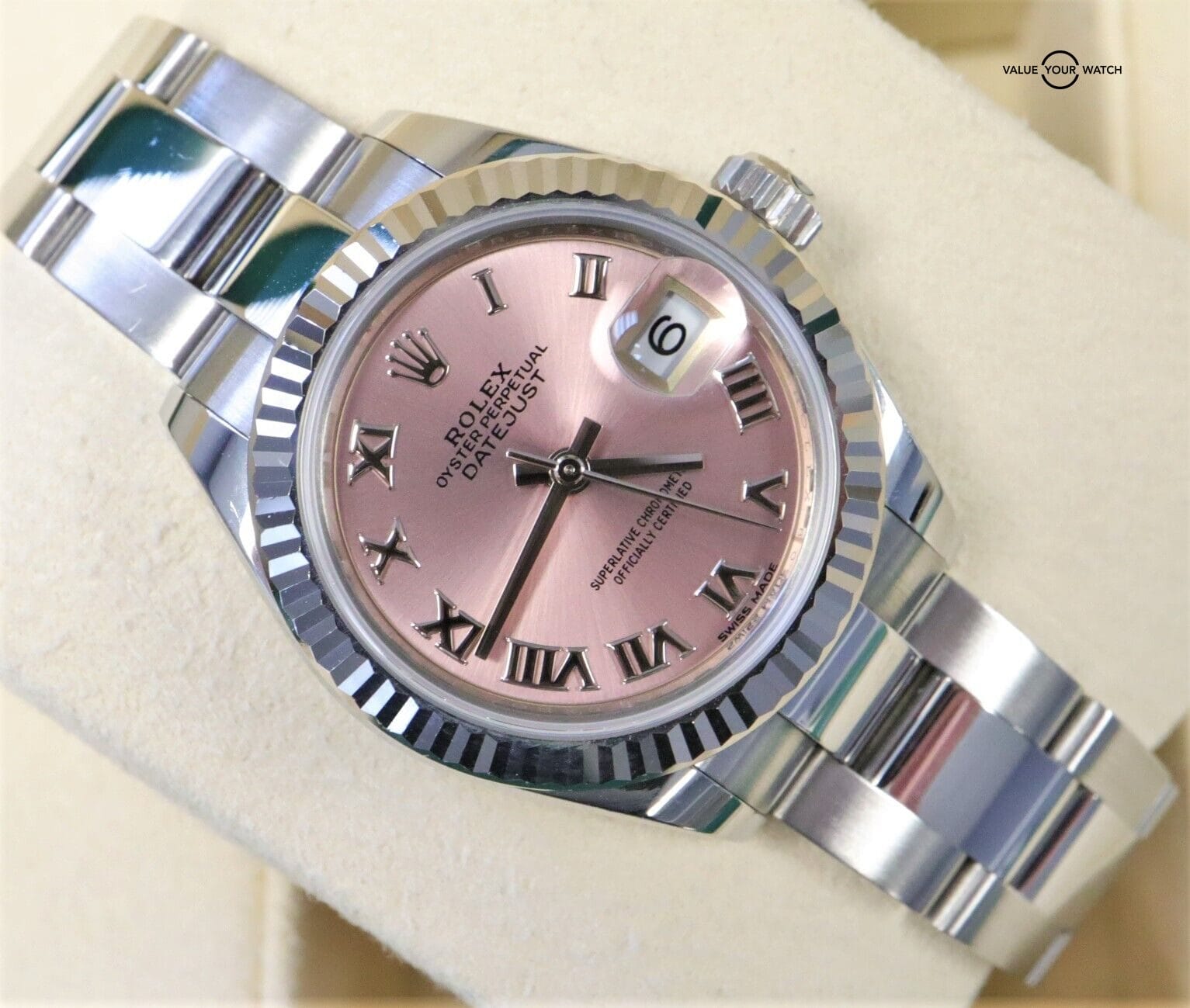 2019 Rolex Lady Datejust 28mm Pink Roman Dial 279174 BOXES/PAPERS! - Image 3