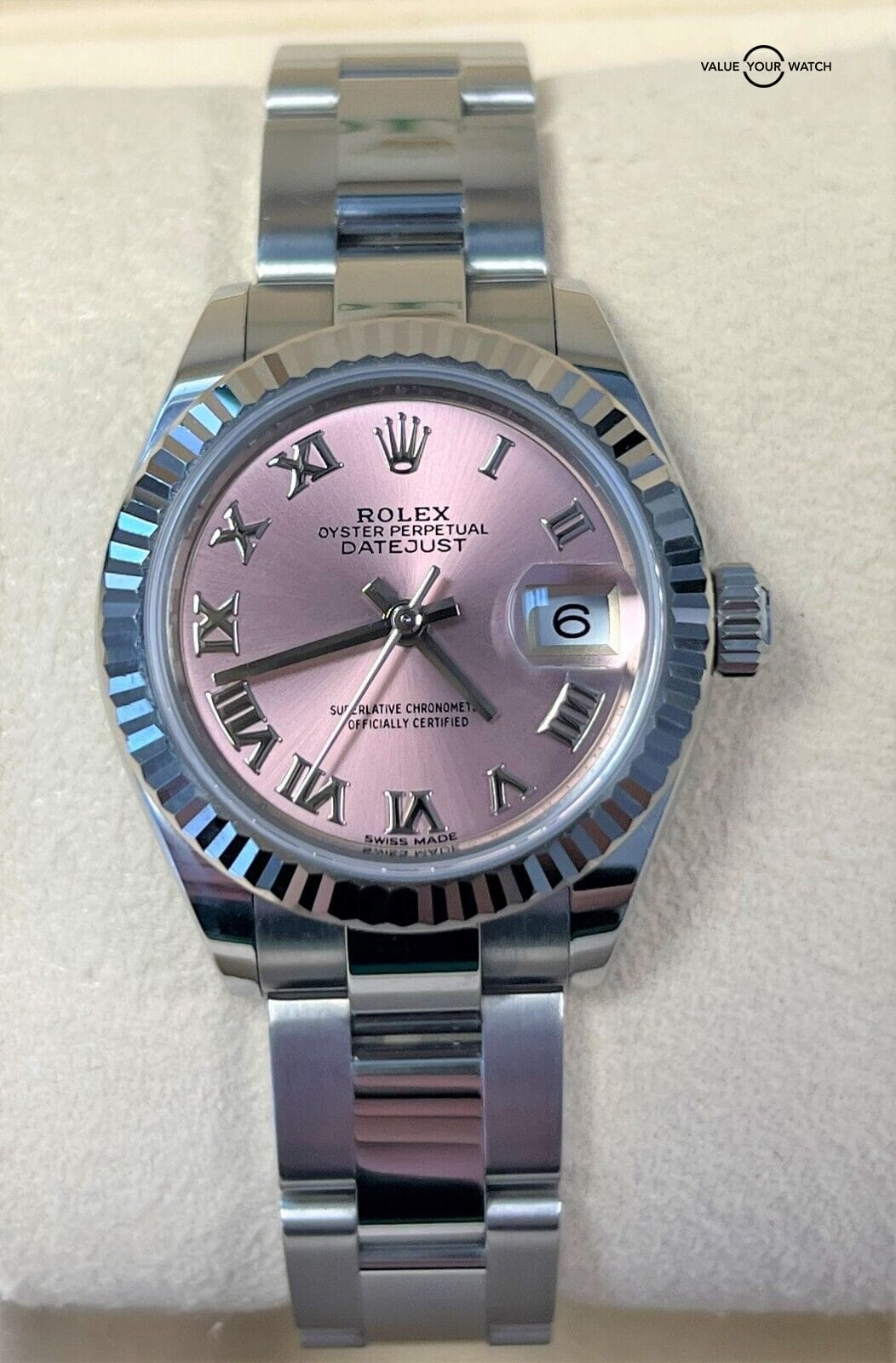 2019 Rolex Lady Datejust 28mm Pink Roman Dial 279174 BOXES/PAPERS! - Image 7