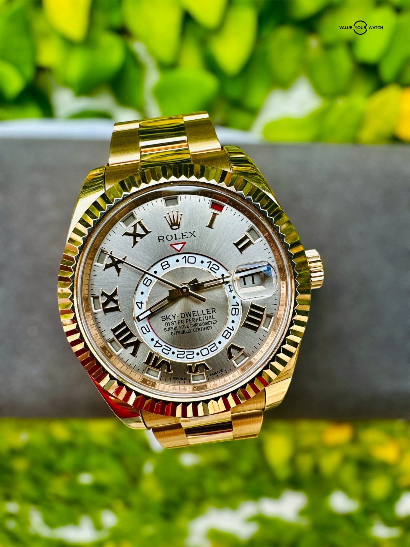 ROLEX SKY-DWELLER 326935 42MM 18K SUNDUST ROMAN DIAL EVEROSE ROSE GOLD - Image 5