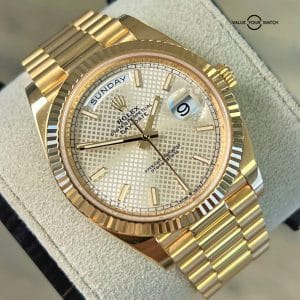 Rolex 228238 Day-Date 40mm Silver Motif Dial 18K Yellow Gold 2021/BOXES/PAPERS!