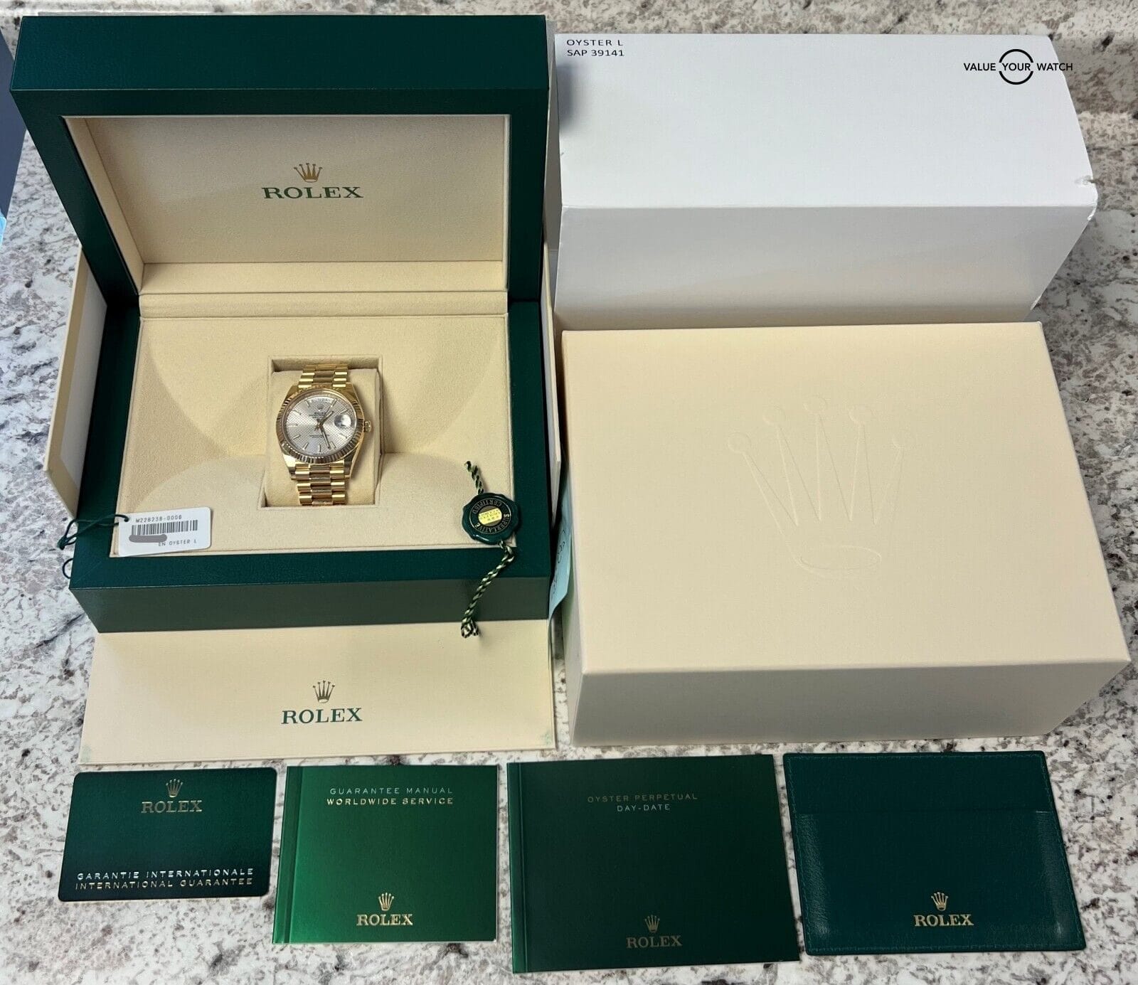 Rolex 228238 Day-Date 40mm Silver Motif Dial 18K Yellow Gold 2021/BOXES/PAPERS! - Image 3