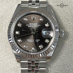 2019 Rolex Lady Datejust 28mm Dark Grey Diamond Dial 279174 BOXES/PAPERS!