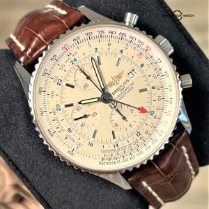Breitling Navitimer World GMT 46 Silver Dial A24322 BOXES/PAPERS!