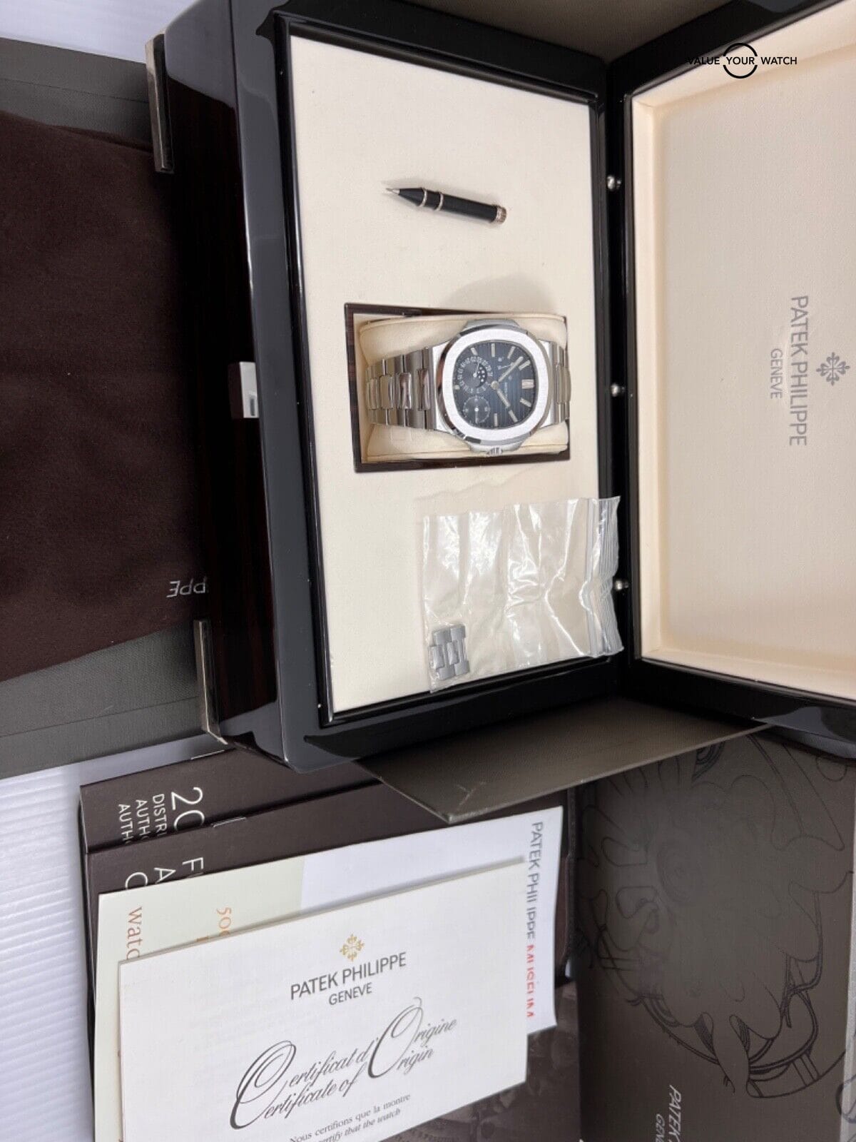 MINT 2014 Patek Philippe Blue Dial Nautilus 40mm Papers Power Reserve Moonphase - Image 2