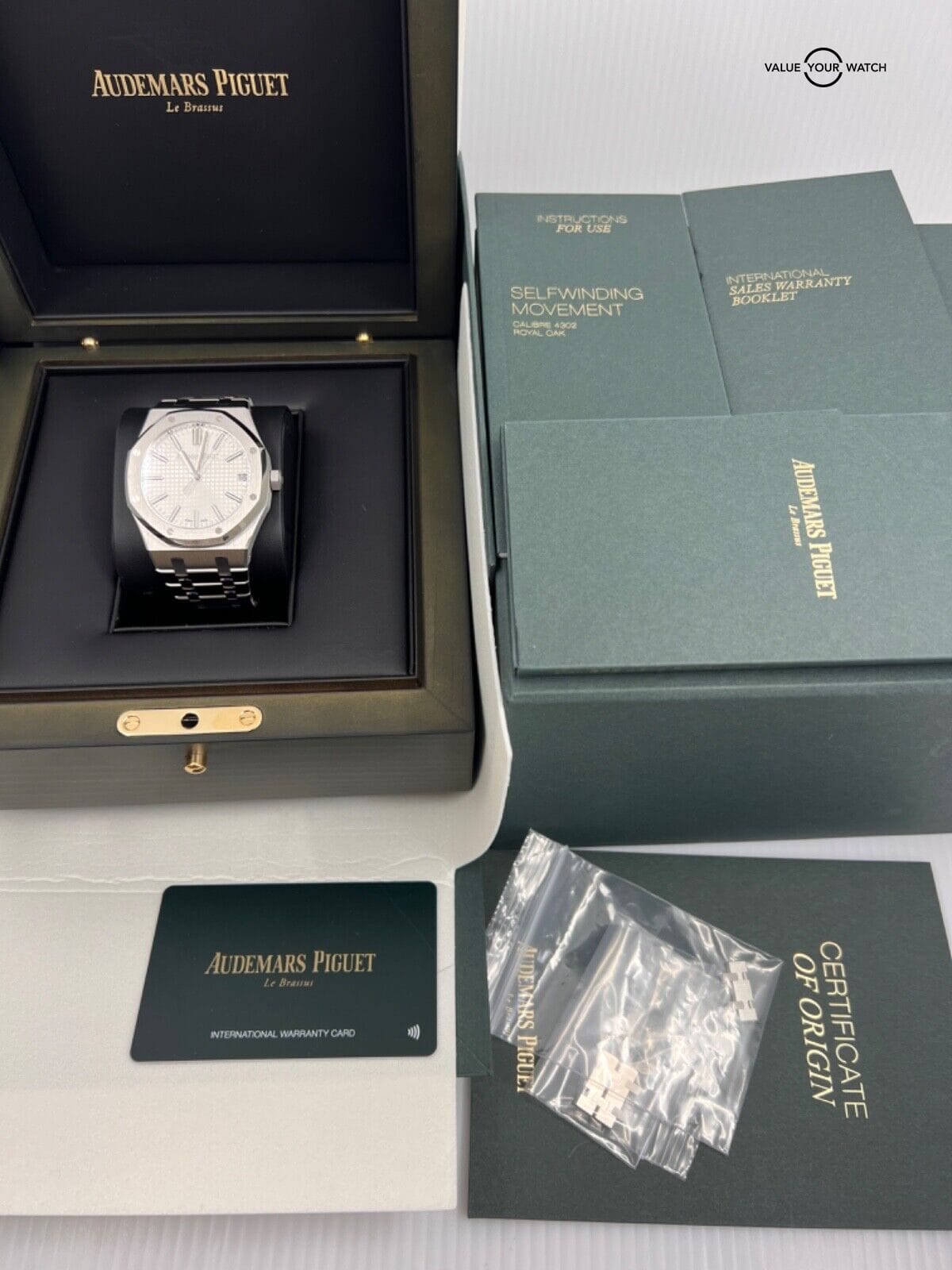 New Complete Set 2022 Audemars Piguet Royal Oak 50th Anniversary White Dial - Image 2