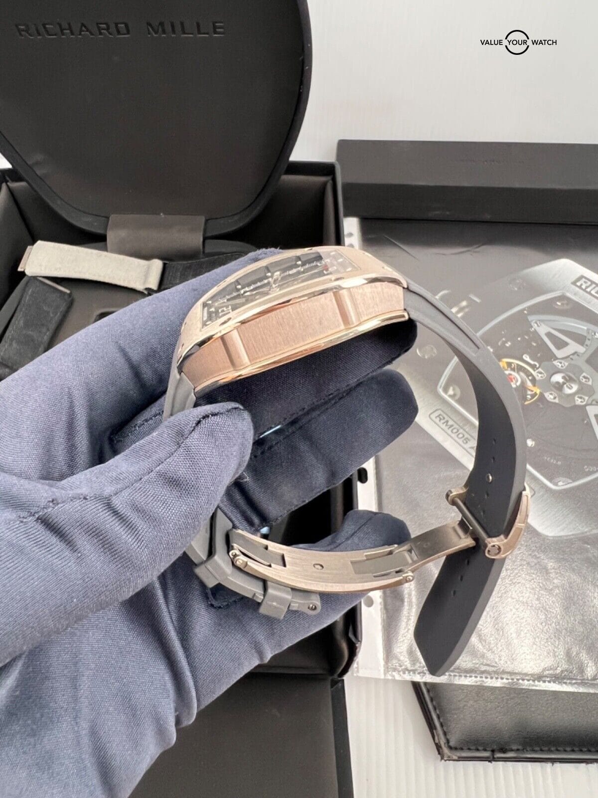Richard Mille Box Papers 5 Straps RM 005 Automatic 18k White Gold Skeleton dial - Image 2