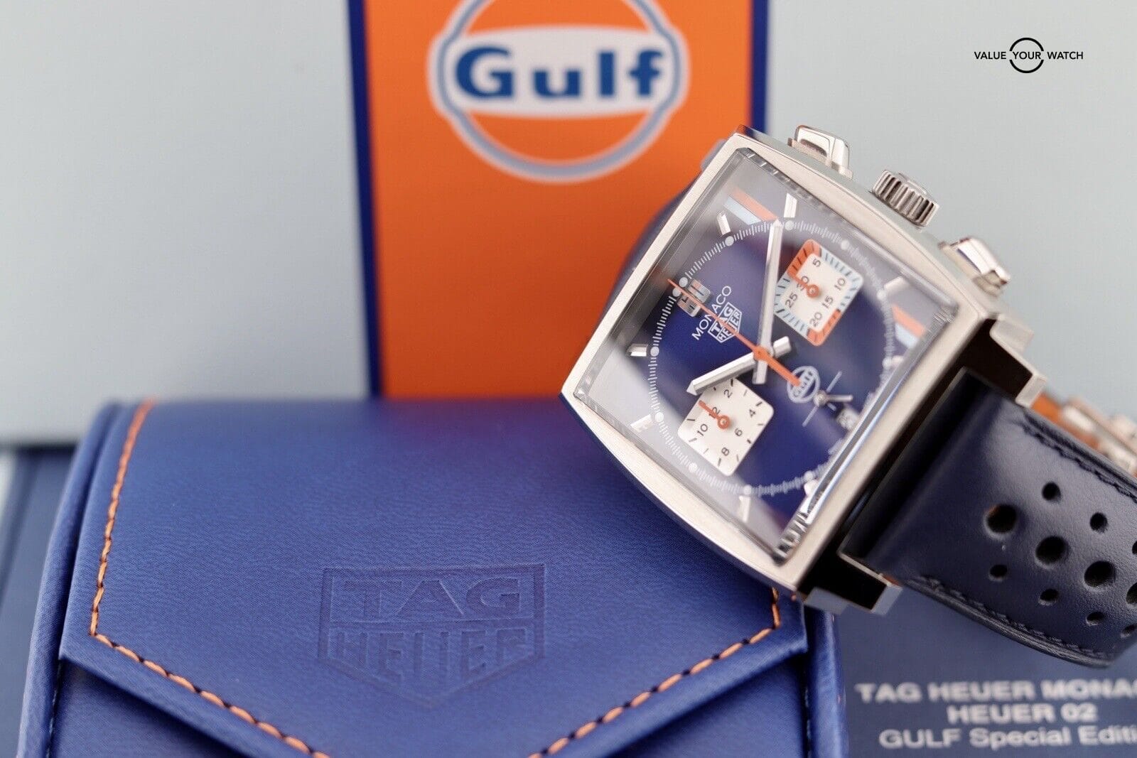 Tag Heuer Monaco Calibre 02 Gulf Edition CBL2111 Box + Card - Image 9