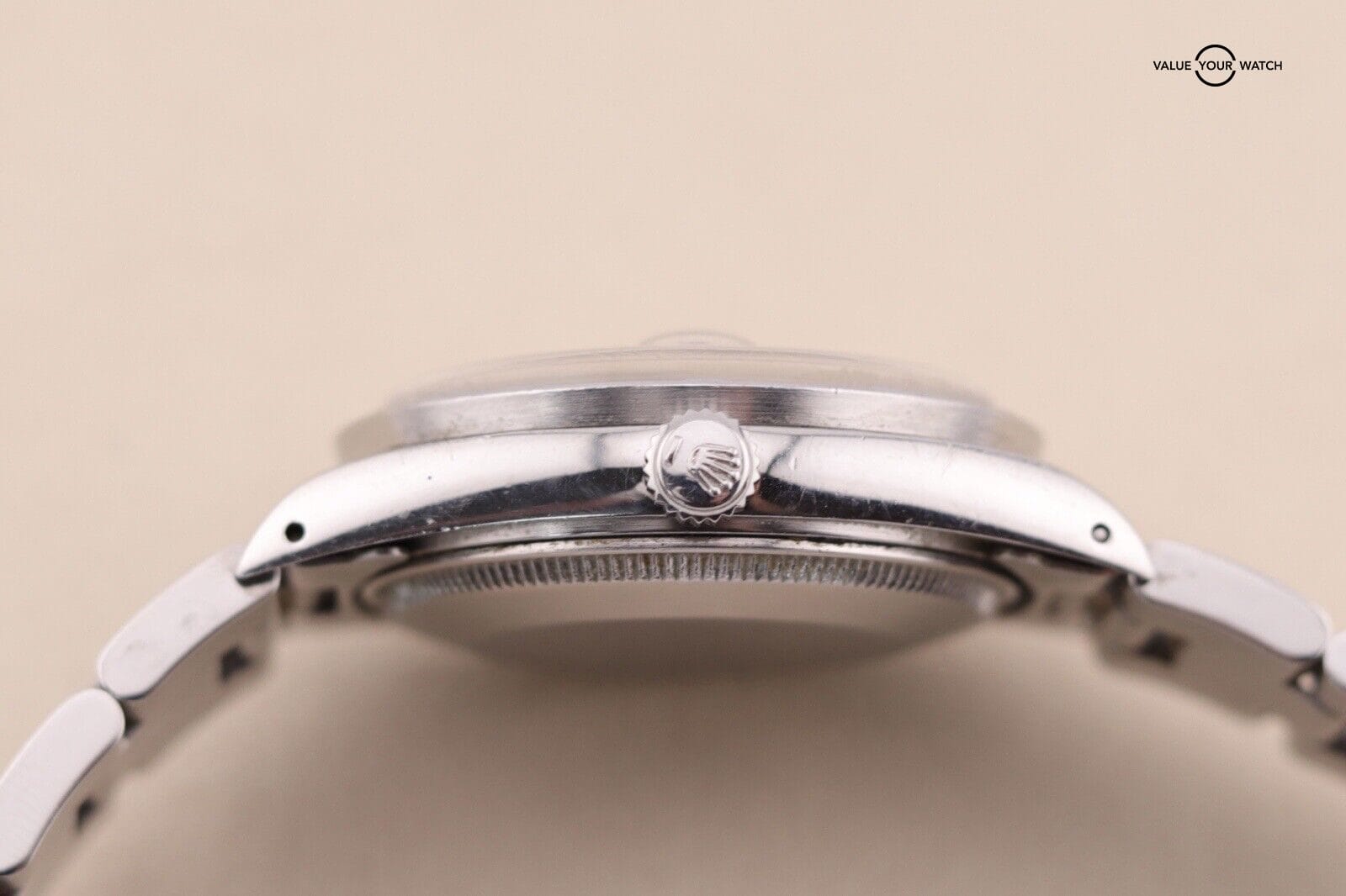 Rolex Date Engine Turned Silver Men's Watch - 15010 - Image 3