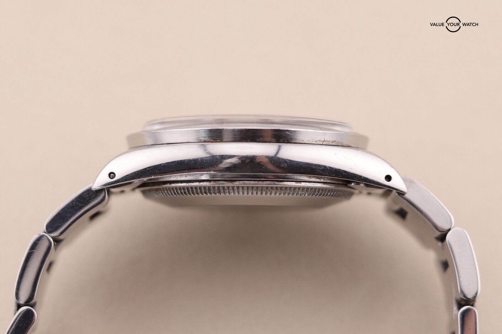 Rolex Date Engine Turned Silver Men's Watch - 15010 - Image 4