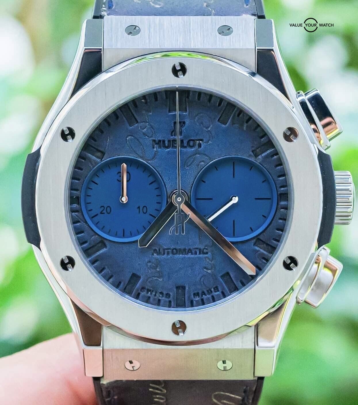 Hublot Classic Fusion Chronograph 45 Berluti Scritto Blue 521.NX