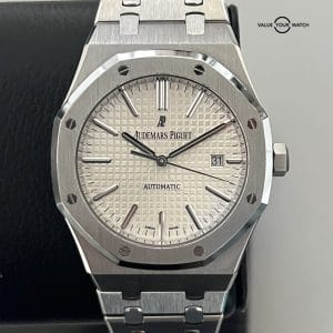 MINT Papers Audemars Piguet Royal Oak 41mm Steel 15400ST White Watch Box