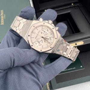 Mint Unpolished50th Anniversary White Dial Audemars Piguet Royal Oak Chronograph