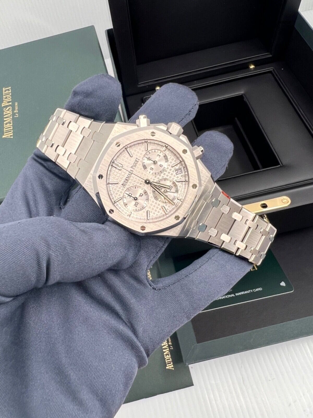 Mint Unpolished50th Anniversary White Dial Audemars Piguet Royal Oak Chronograph