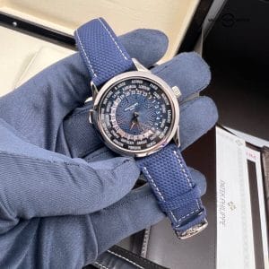 Authenticity Guarantee2022 New 3 Straps Patek Philippe Complications World Time Platinum Blue 5230P