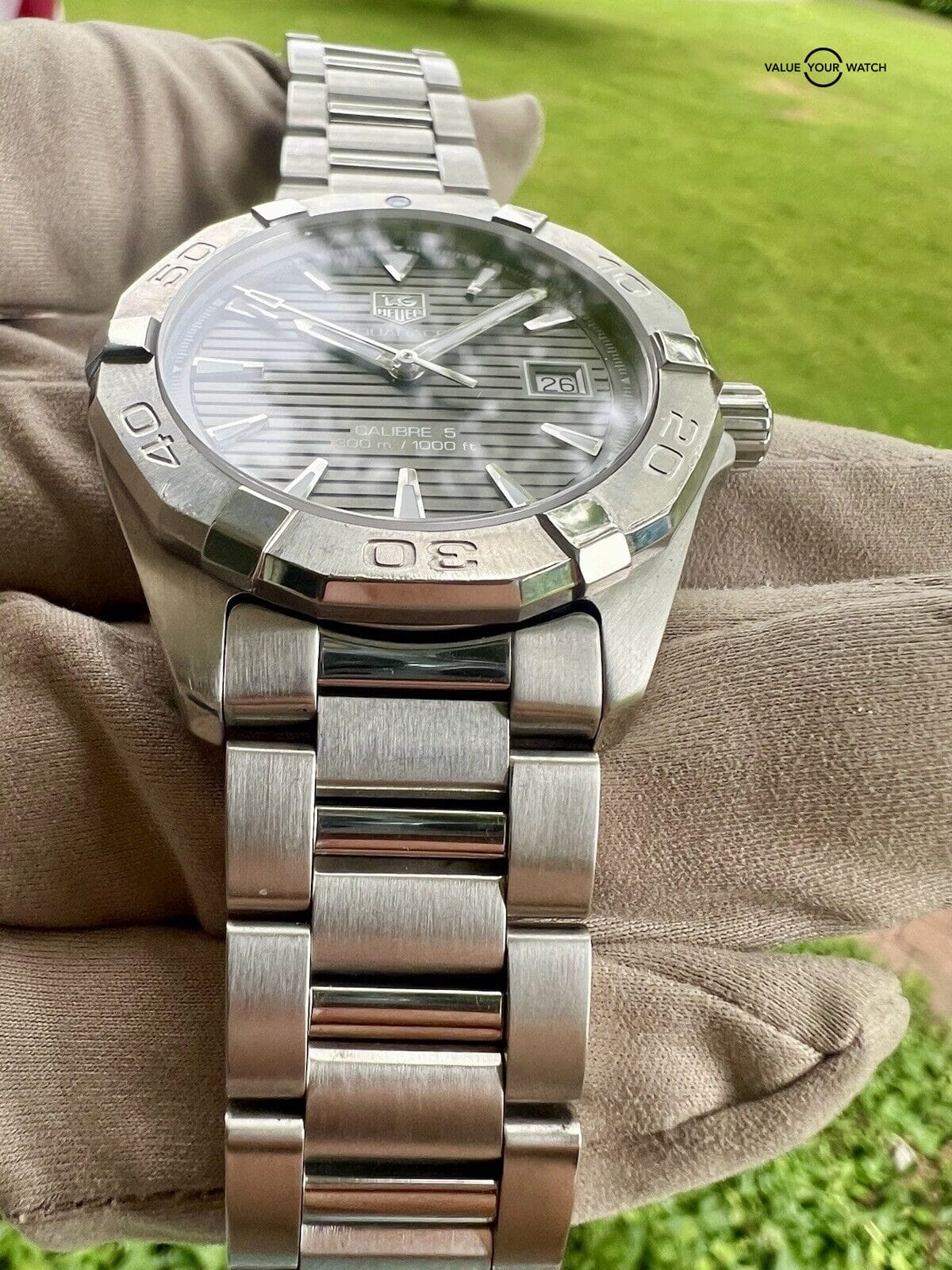 TAG Heuer Aquaracer Automatic Calibre 5 Gray Dial Men's Watch - WAY2113.BA0910 - Image 8