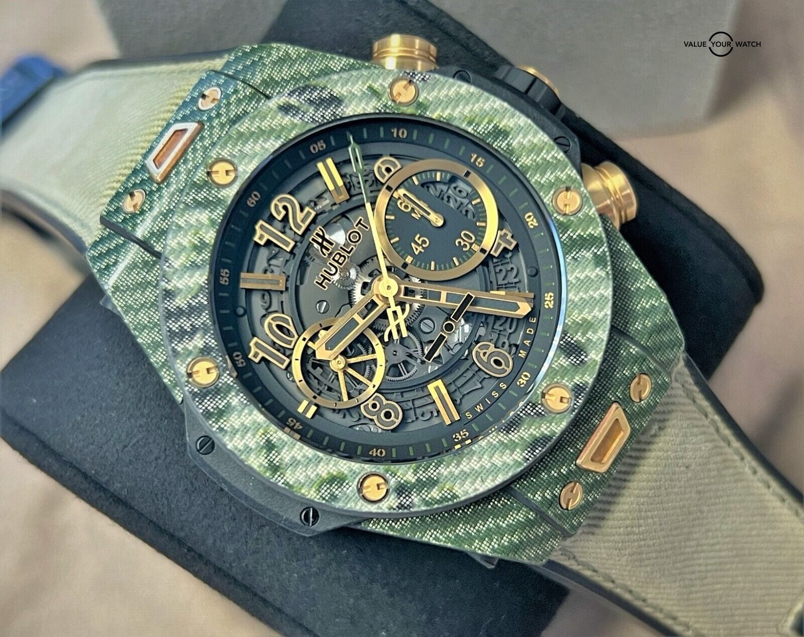Hublot Big Bang Unico Chronograph 45mm 411.YG.1198.NR.ITI16 Green Camo SERVICED! - Image 2