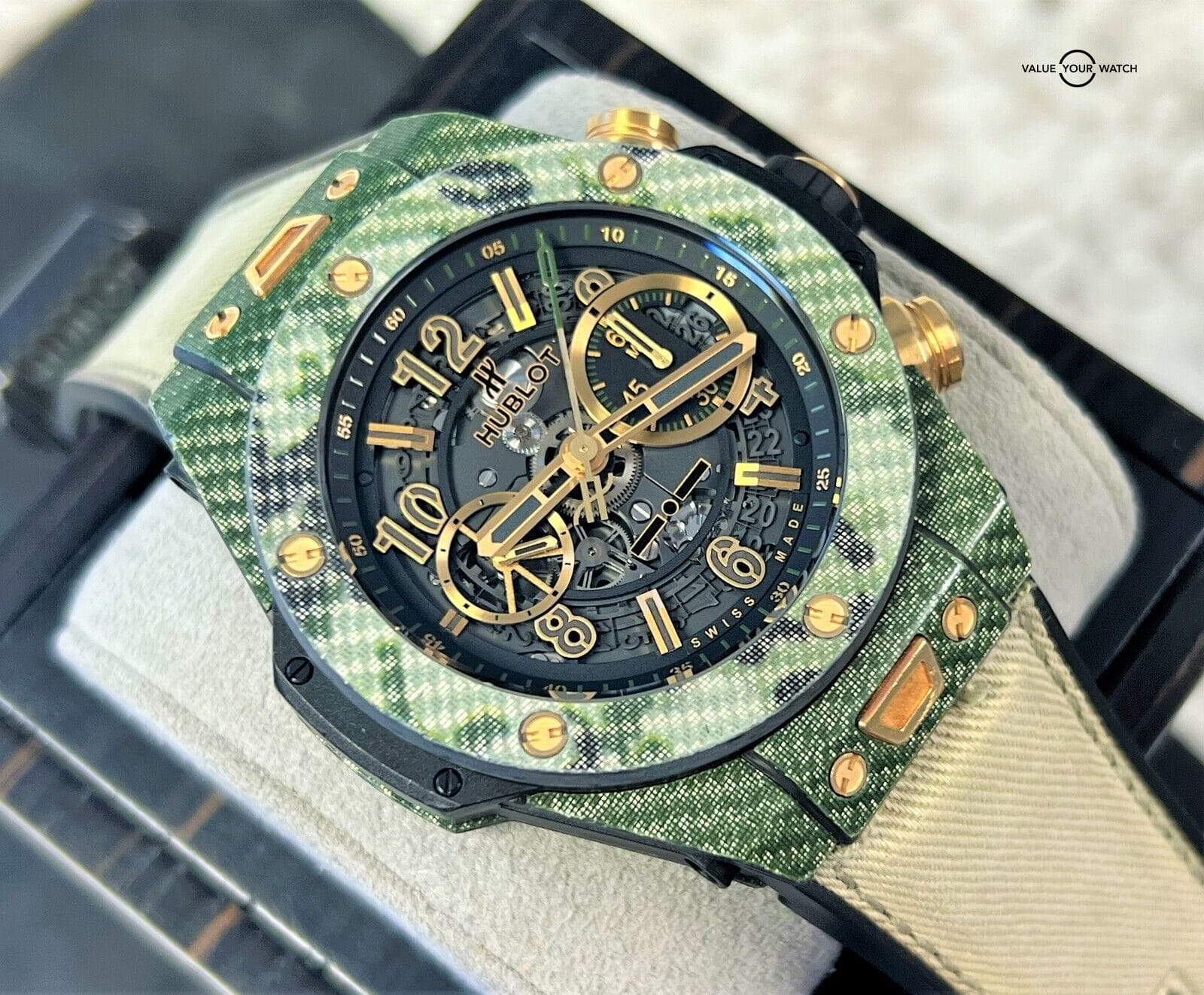 Hublot Big Bang Unico Chronograph 45mm 411.YG.1198.NR.ITI16 Green Camo SERVICED! - Image 5