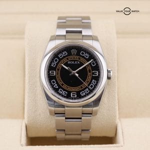 Rolex Oyster Perpetual OP36 Men's Black Watch Only 116000 Harley Dial