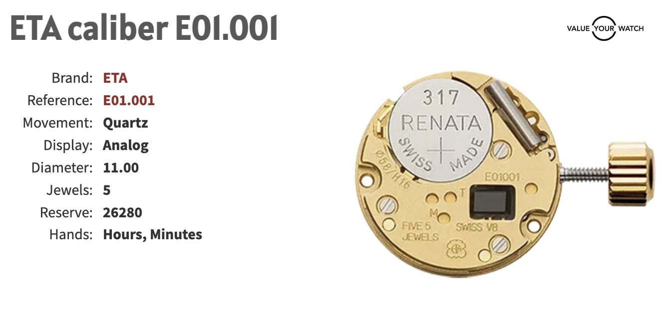 ETA caliber E01.001