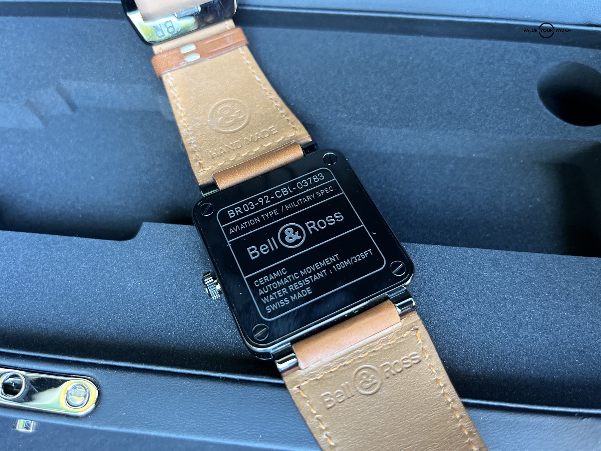 Extremely Clean BELL & ROSS Aviation BR03-92 Black Ceramic 42mm Brown Leather - Image 8