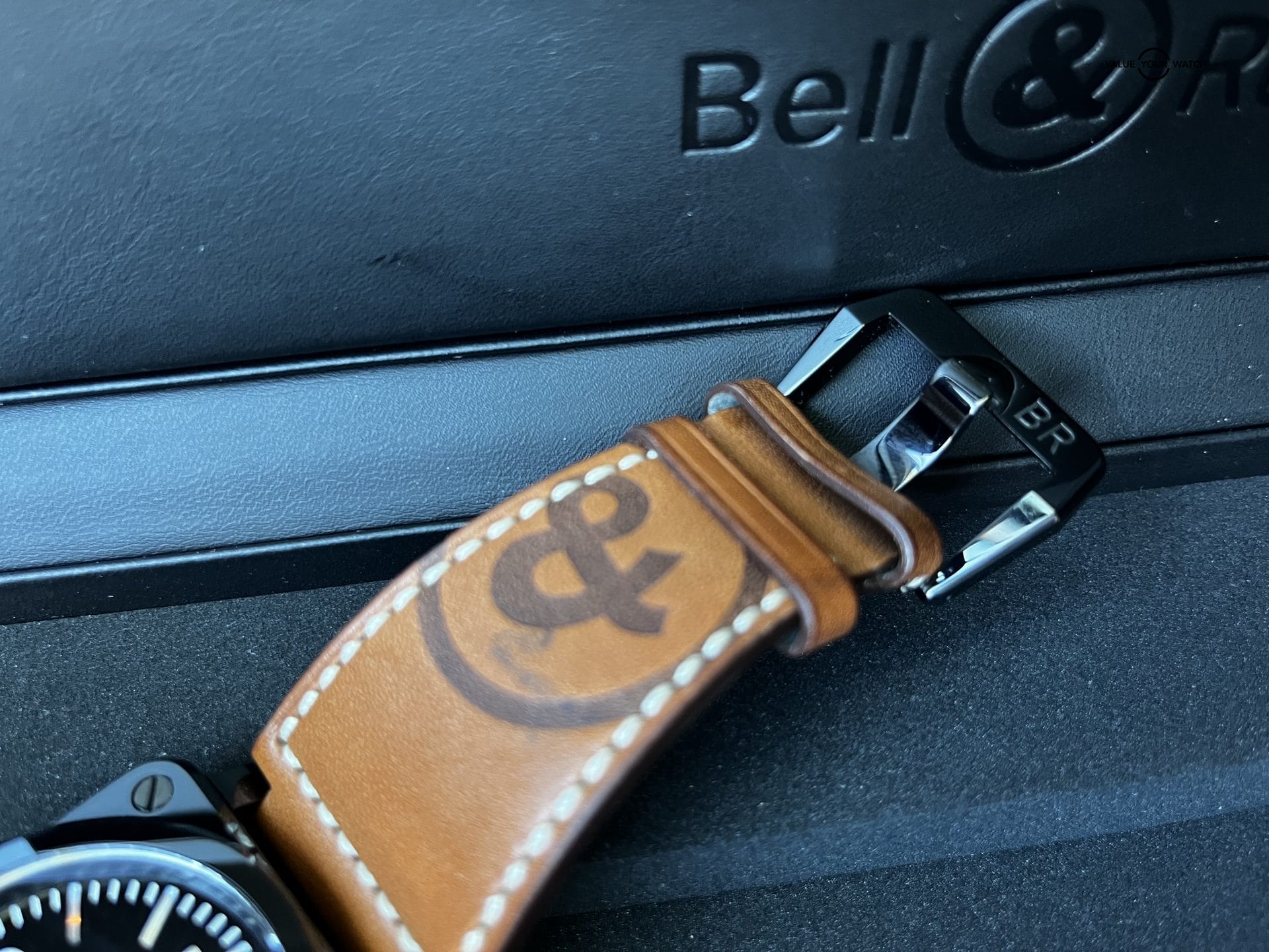 Extremely Clean BELL & ROSS Aviation BR03-92 Black Ceramic 42mm Brown Leather - Image 9