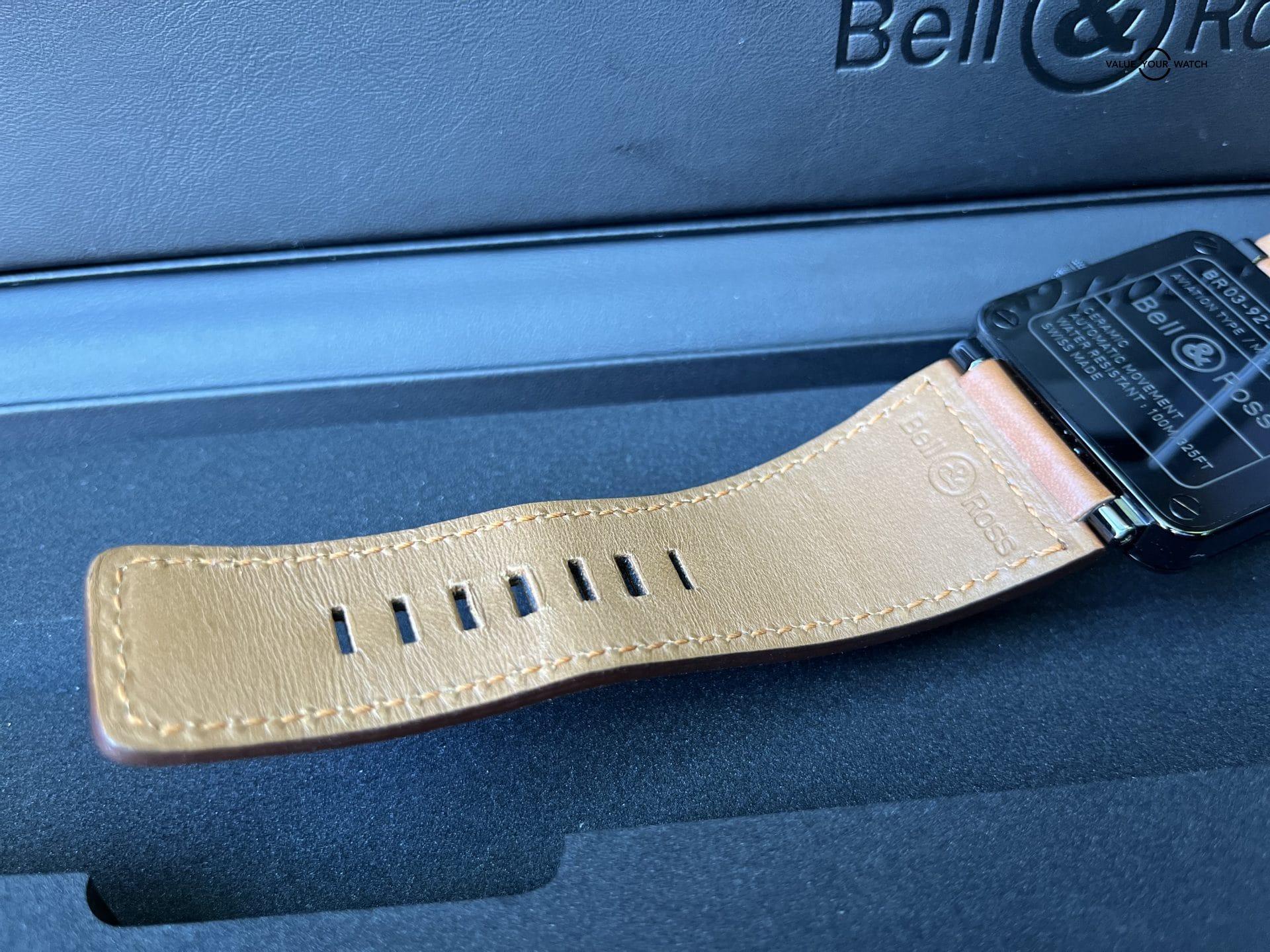 Extremely Clean BELL & ROSS Aviation BR03-92 Black Ceramic 42mm Brown Leather - Image 12