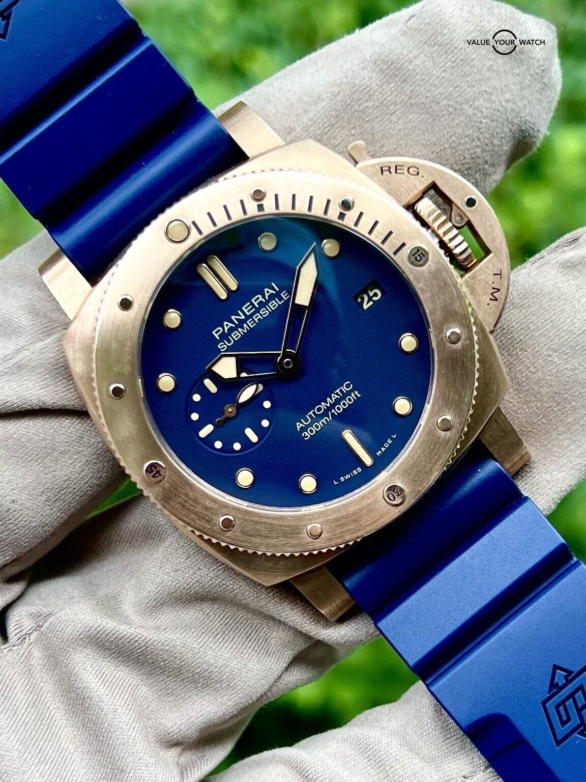 2023 Panerai Luminor Submersible Bronze Blue Dial Men's Watch - PAM01074