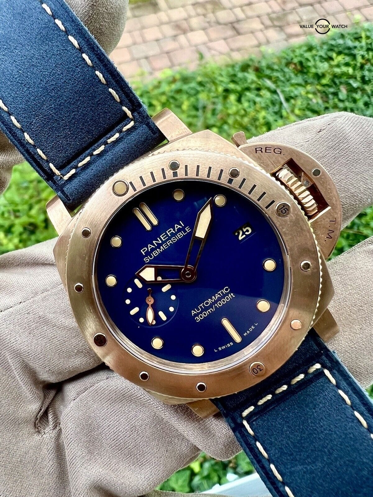 2023 Panerai Luminor Submersible Bronze Blue Dial Men's Watch - PAM01074 - Image 13