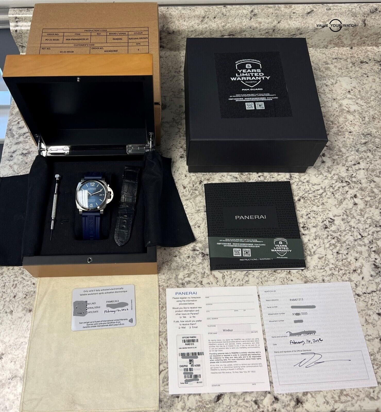 Panerai Luminor Marina Blue Dial 44mm PAM01313 PAM1313 BOXES/PAPERS! - Image 5