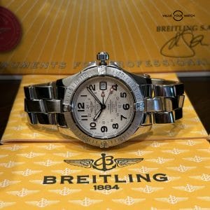 Breitling Colt GMT White Dial watch 41mm Complete Set Bracelet + Extra strap + travel case