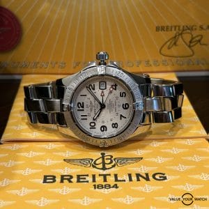 Breitling Colt GMT White Dial watch 41mm Complete Set Bracelet + Extra strap + travel case
