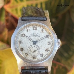 Vintage Mido Multifort Super Automatic Military Dial Watch Running Estate Sale
