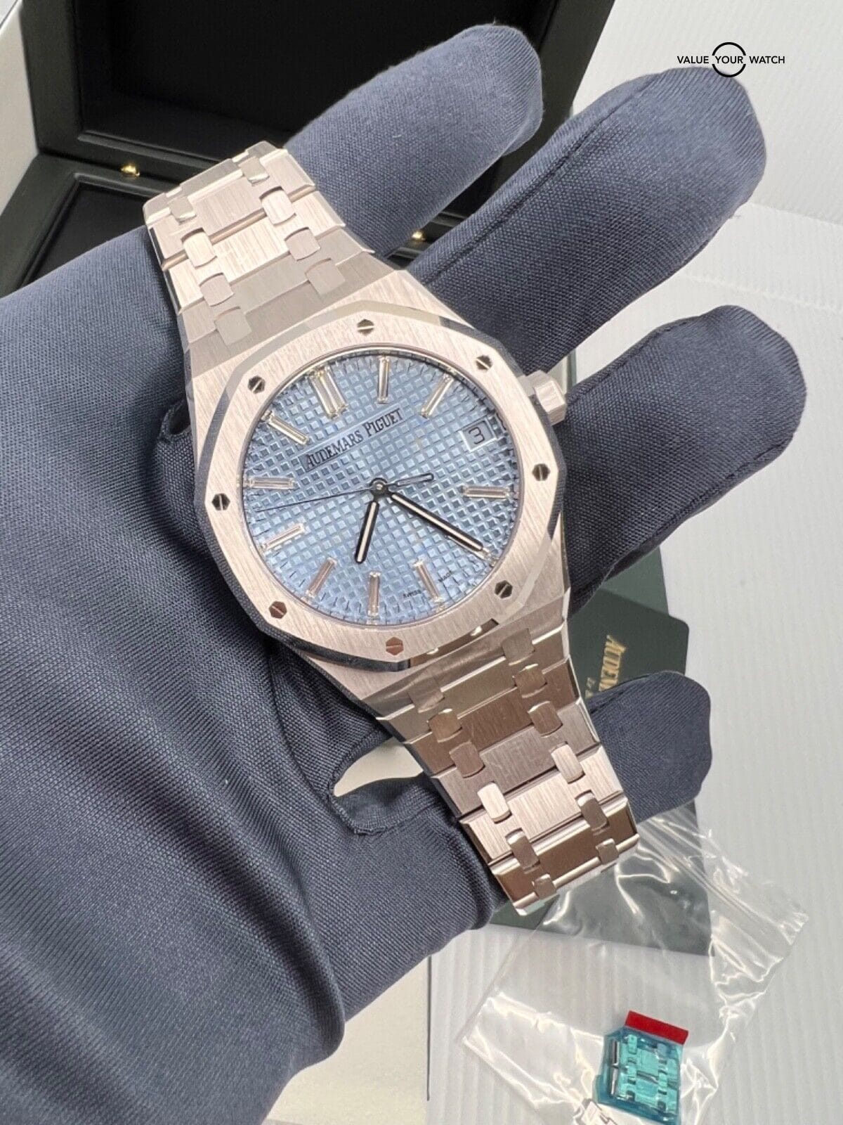 Limited 100 Audemars Piguet Ice Blue Baguette Diamond Dial White Gold AP 41mm Value Your Watch