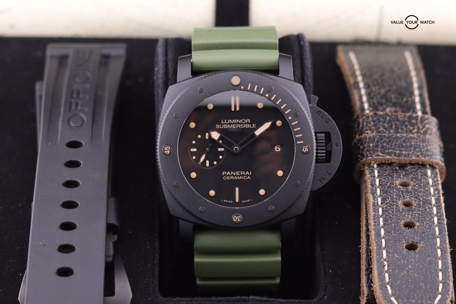 Panerai Luminor Submersible 1950 3 Days Auto Ceramic Mens Strap Watch PAM 508