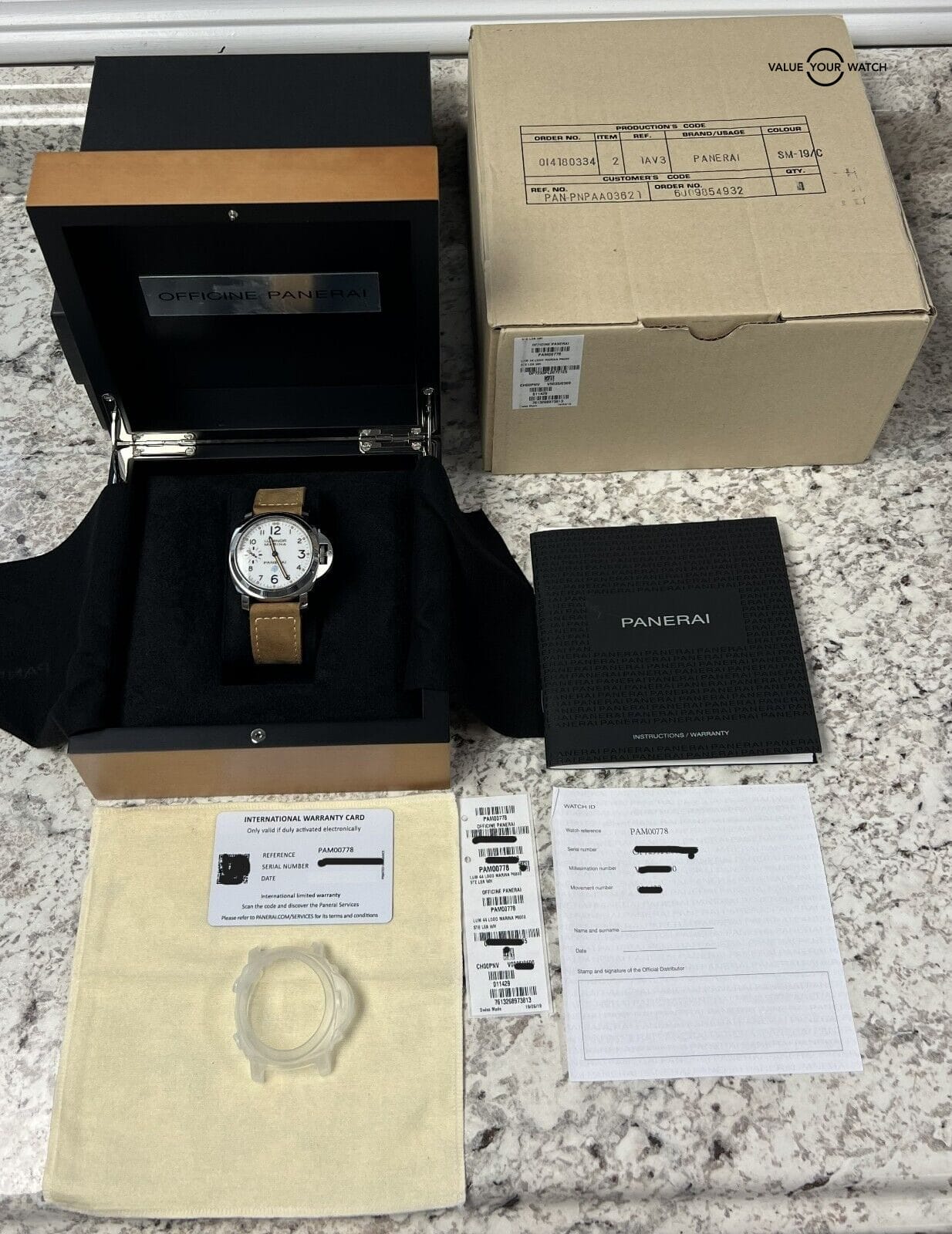 Panerai Luminor Marina White Dial Base Logo 44mm PAM00778 PAM778 BOX/PAPERS! - Image 5