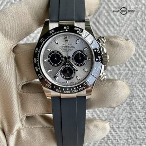 Rolex Cosmograph Daytona White Gold Silver Dial 116519LN On Oyserflex