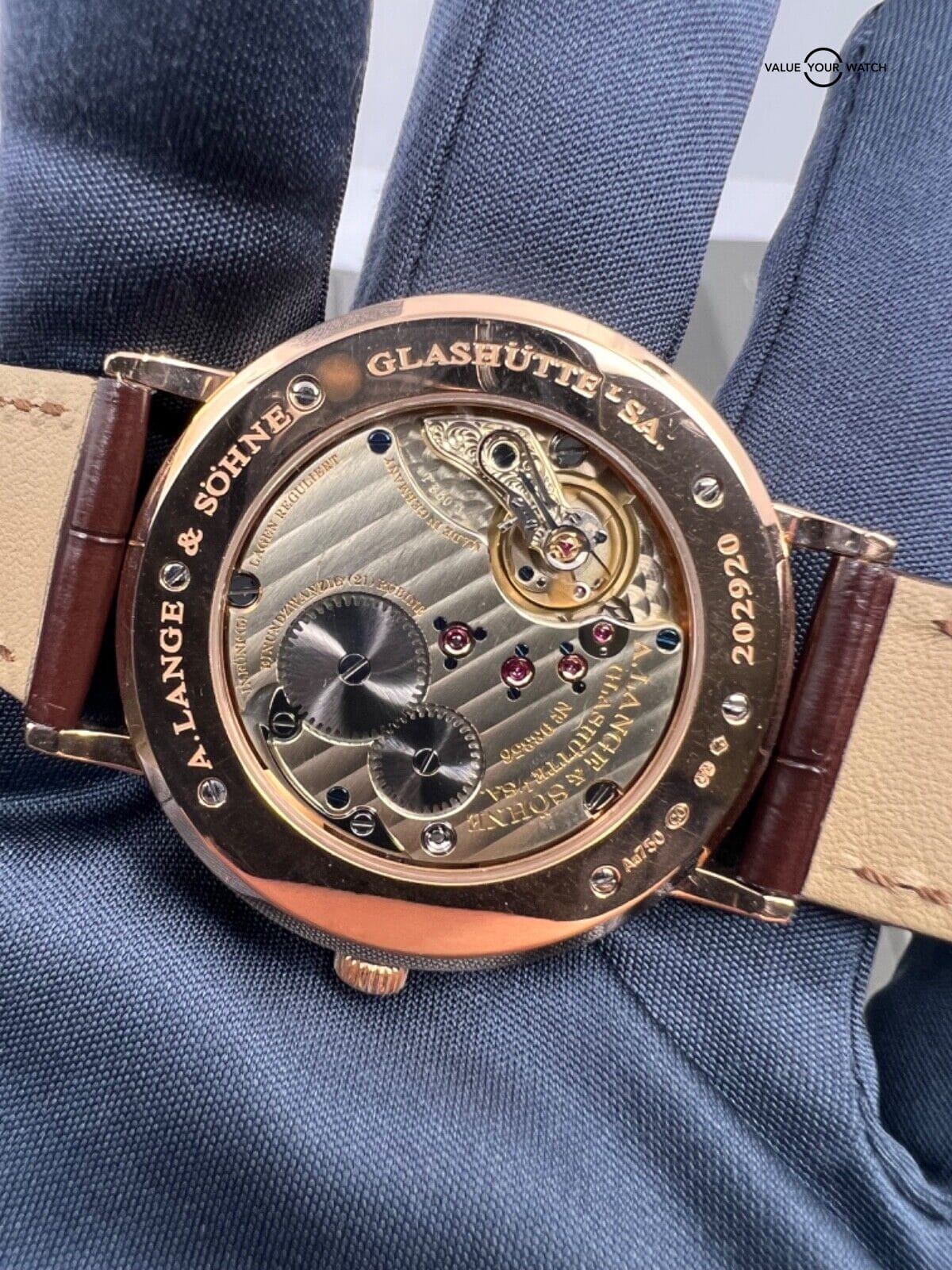 Rose Gold 40mm Complete Set A.LANGE & SOHNE SAXONIA 211.032 Hand Engraved Bridge - Image 3