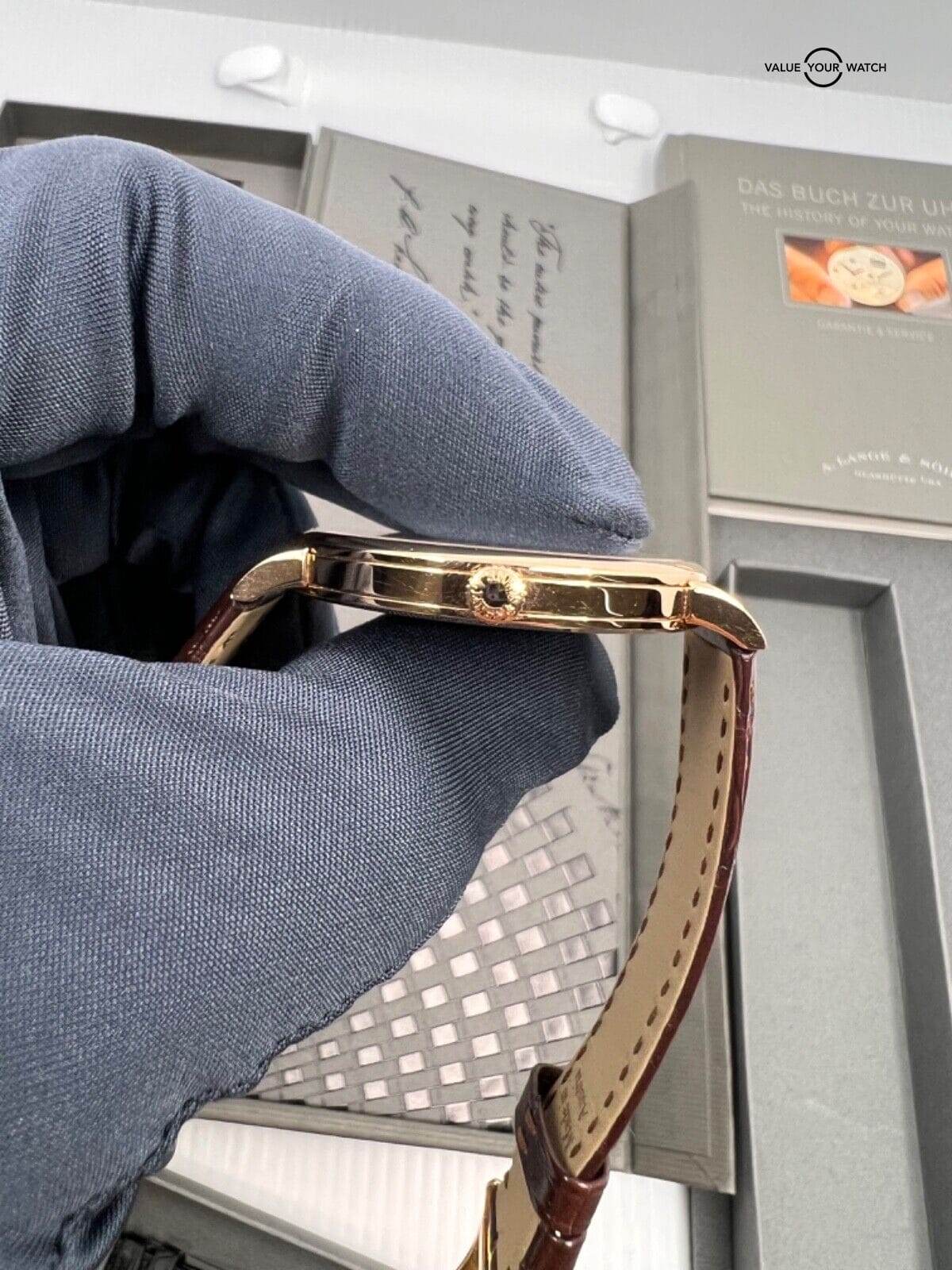 Rose Gold 40mm Complete Set A.LANGE & SOHNE SAXONIA 211.032 Hand Engraved Bridge - Image 4