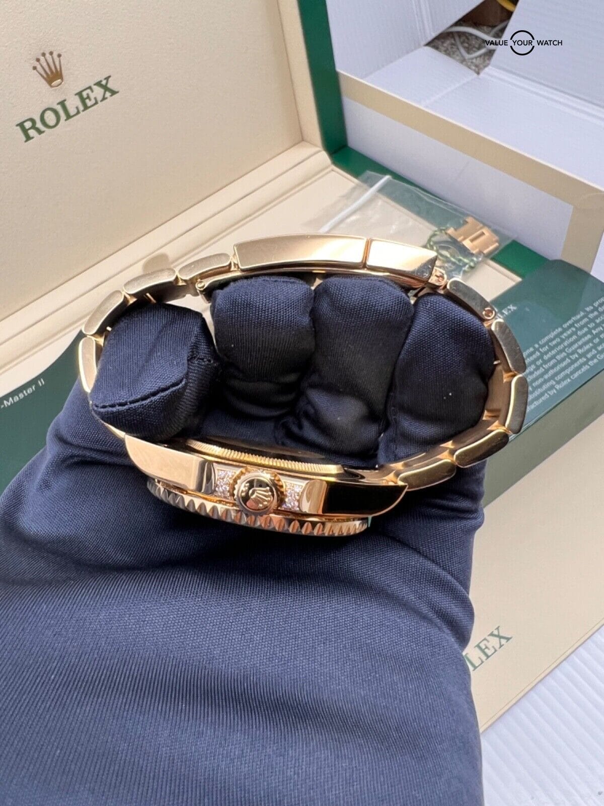 Factory Diamond Black Sapphire Rolex GMT Master II 116758 SANR 18k Yellow Gold - Image 4