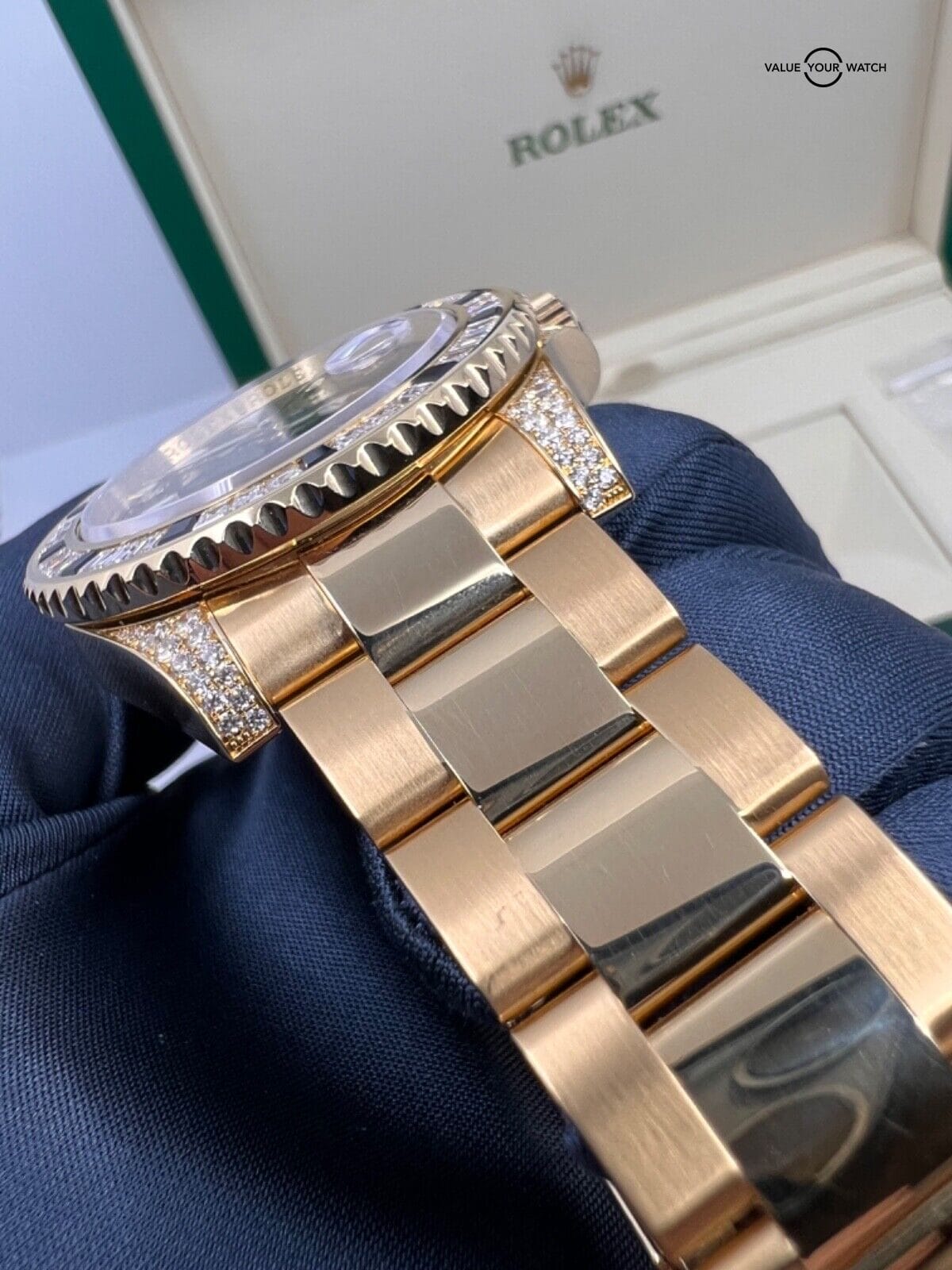 Factory Diamond Black Sapphire Rolex GMT Master II 116758 SANR 18k Yellow Gold - Image 8