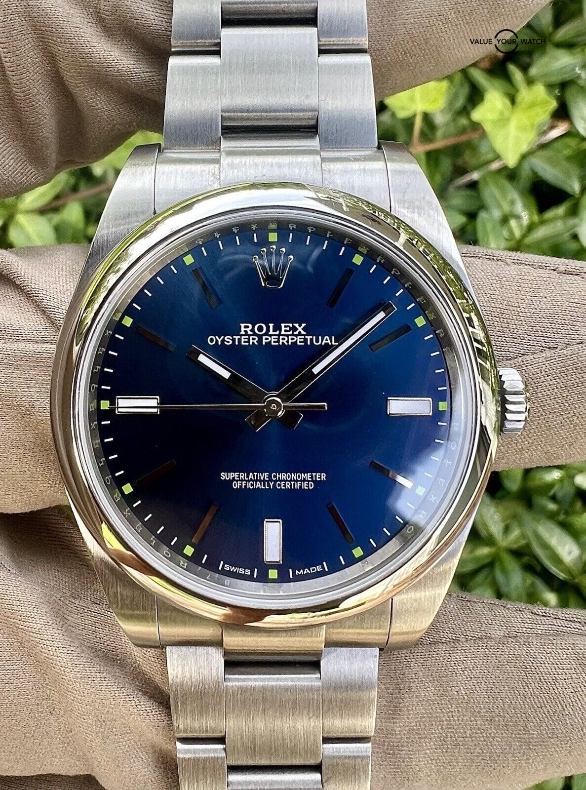 Rolex Oyster Perpetual 39 114300 Blue and Green Dial Complete Set Box & Papers
