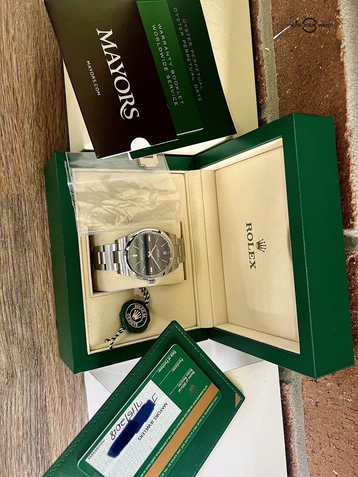 Rolex Oyster Perpetual 39 114300 Blue and Green Dial Complete Set Box & Papers - Image 7