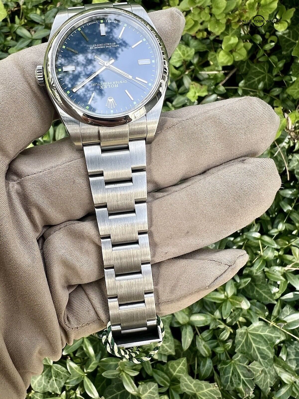 Rolex Oyster Perpetual 39 114300 Blue and Green Dial Complete Set Box & Papers - Image 13