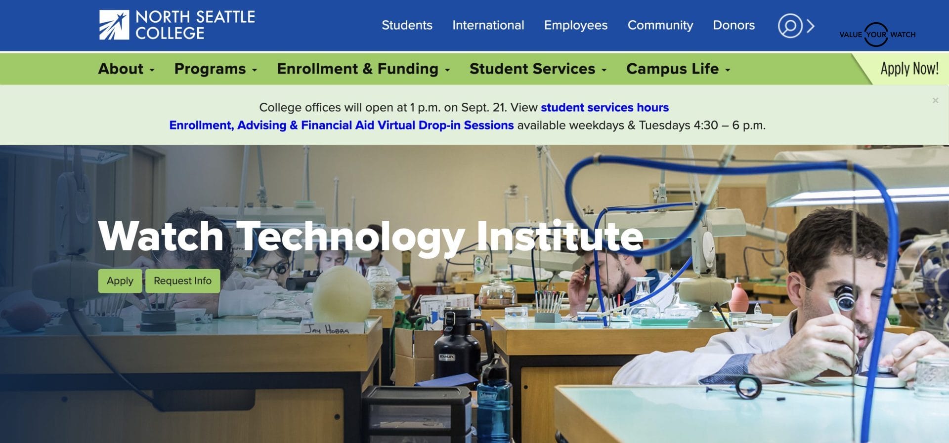 North Seattle College Watchmaking School