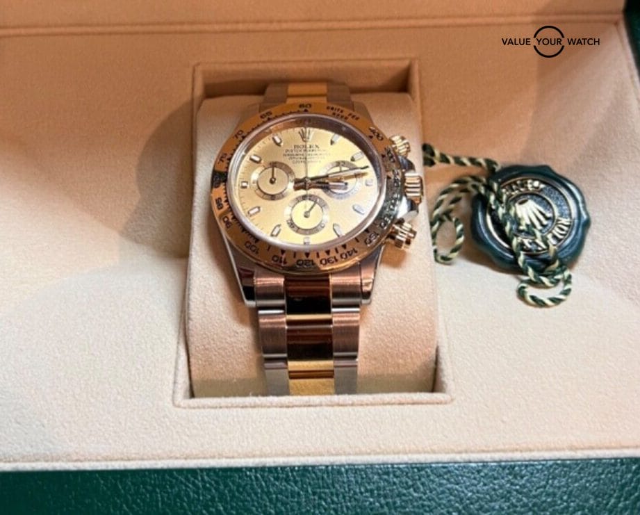 2020 Champagne Dial Box Papers Rolex Daytona Two-Tone 18K Yellow Gold Steel