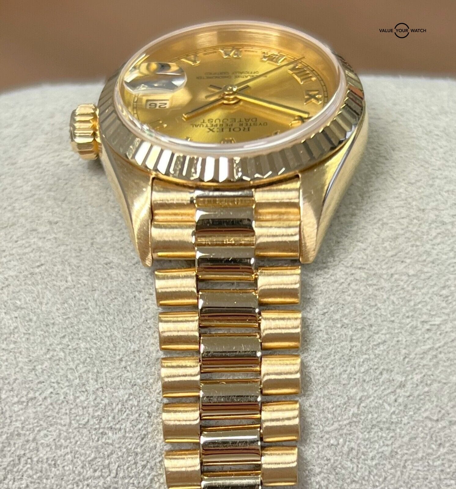 Rolex Lady-Datejust 69178 President 26mm 18K Yellow Gold Roman Numeral! - Image 6